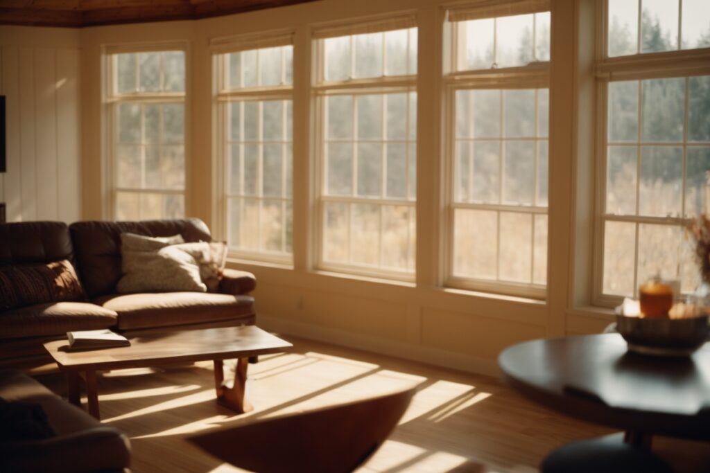 Colorado home interior with opaque windows and soft diffused light
