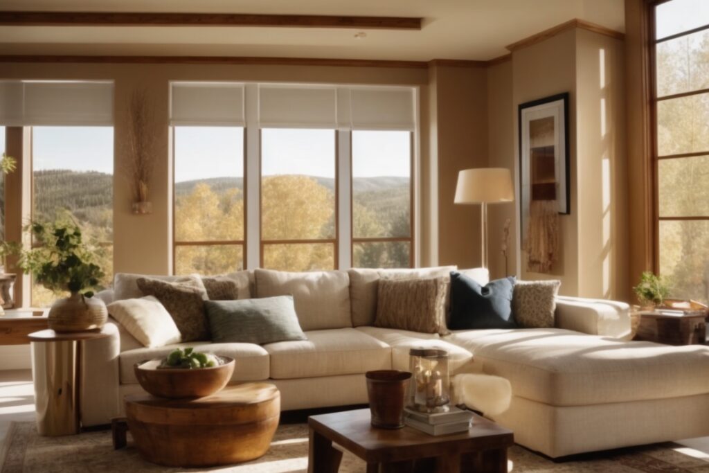 Colorado home interior with sun shining through energy-efficient window film