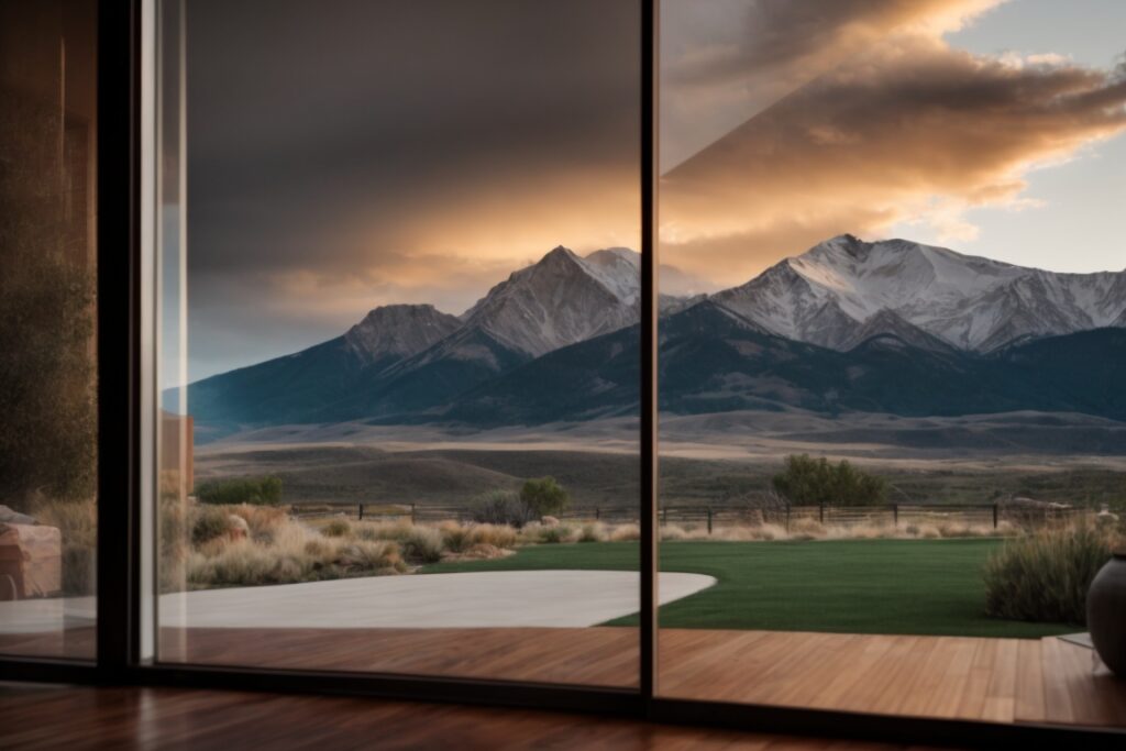 Colorado home with UV blocking window film, mountain landscape in background