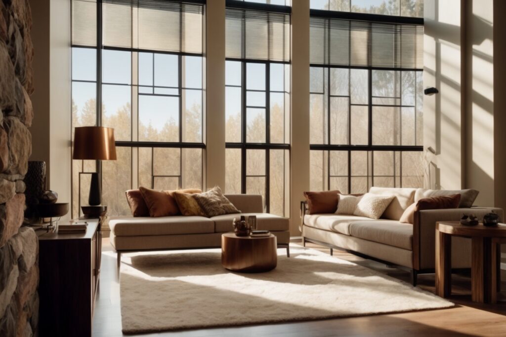 Colorado home interior with sun control window film, reducing glare and heat