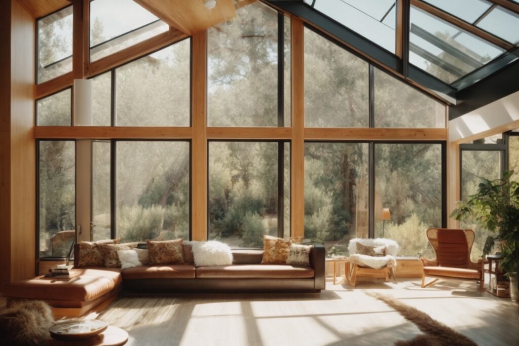 interior Colorado home showing sunlight filtering through glazed windows