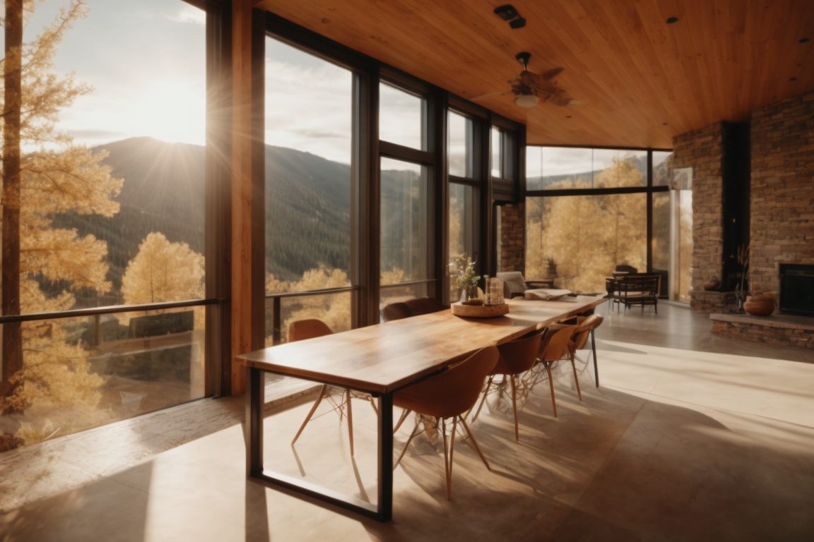 Colorado home with large windows showing reduced glare using low-e film
