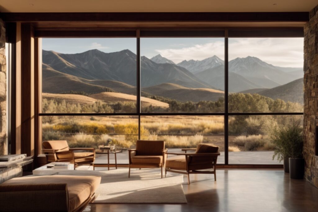 Colorado home with solar window film, mountains in the background