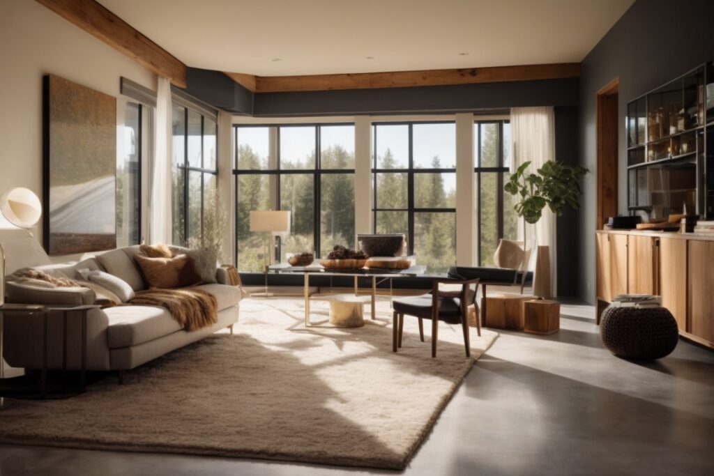 Colorado home interior with UV fading window film, protecting furniture and reducing glare