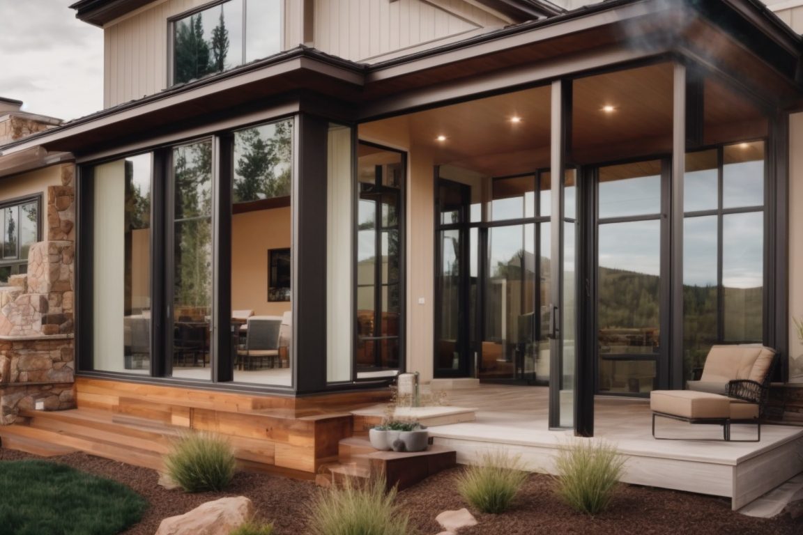 Exterior of a Colorado home with installed energy-efficient window films