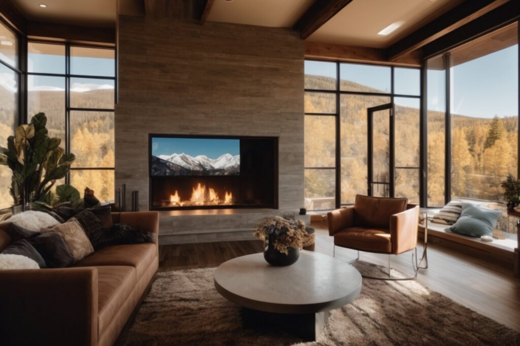 Colorado home with specialized window film in high altitude setting, showing reduced UV penetration