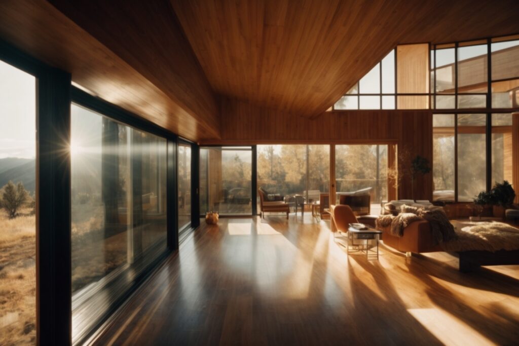 Colorado home with low-E glass film reflecting sunlight