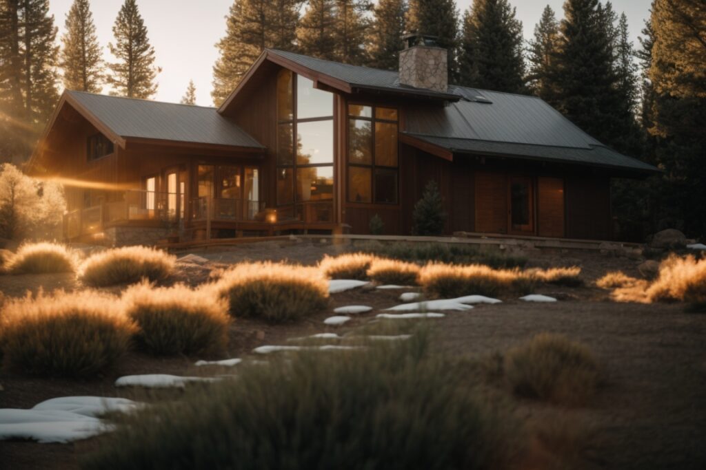 Colorado mountain home with UV blocking window film, sunlight filtering through