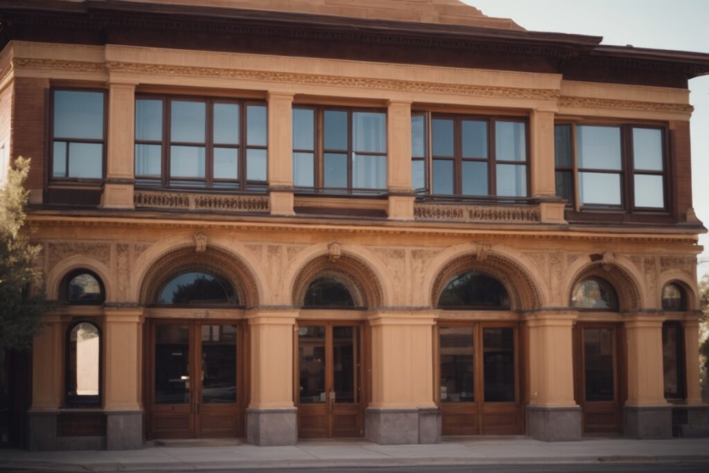 Historic Colorado building with solar window film protection