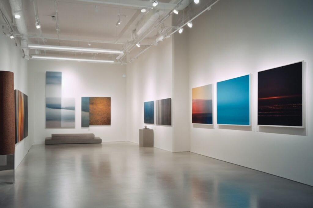 art gallery interior with UV inhibiting window films, Colorado