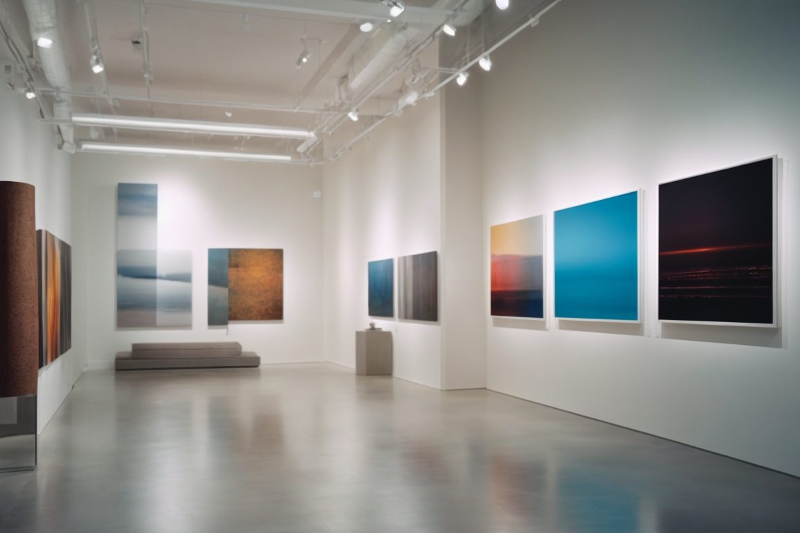 art gallery interior with UV inhibiting window films, Colorado